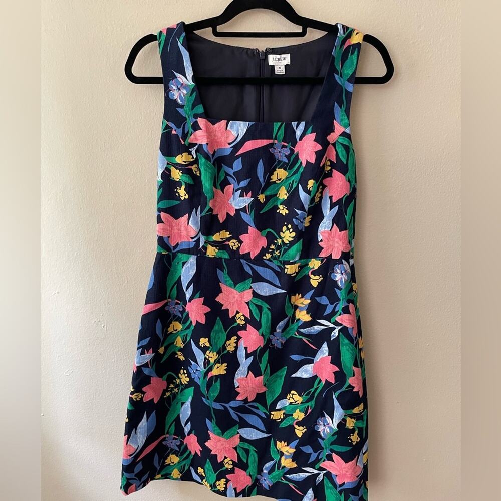 J. Crew Women’s Spring Floral Basketweave Sheath Dress Blue Size 6